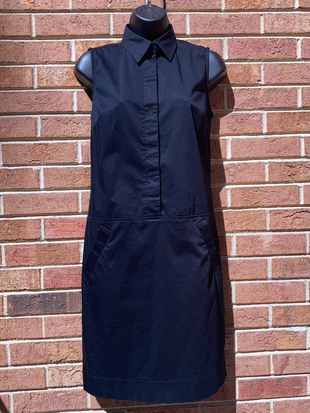 Ralph Lauren Sleeveless Collared Black Shift Dress - Size: 6